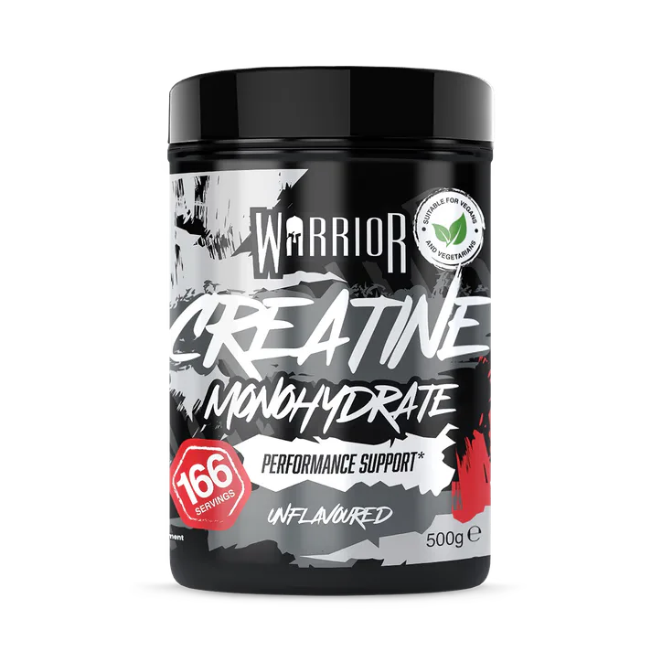 Warrior Creatine Monohydrate Powder 500g, Pure Micronised, Unflavoured, Vegan, 166 Servings