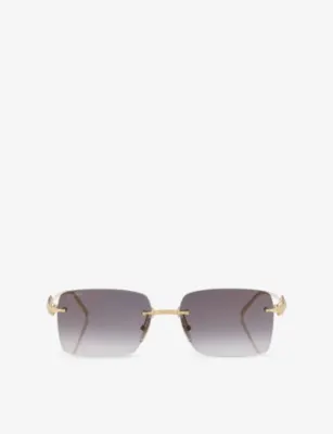 CARTIER CT0545S Rectangle Rimless Metal Sunglasses
