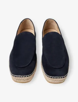 JIMMY CHOO Shenton Velvet Suede Espadrilles - EUR 42.5 / 8.5 UK MEN in MIDNIGHT, additional product view 2