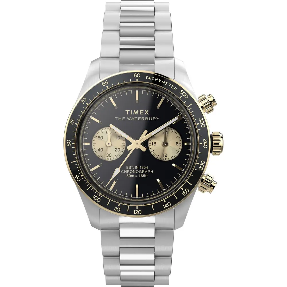 Timex Men's L Waterbury Quartz Watch in Black/Silver – Accessories