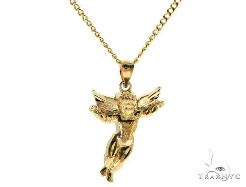 MARYAM - For Him FACTORY CONSCIOUS 10K Gold Angel Charm Pendant Set 61805 in Yellow / 18 Inches – Pendant
