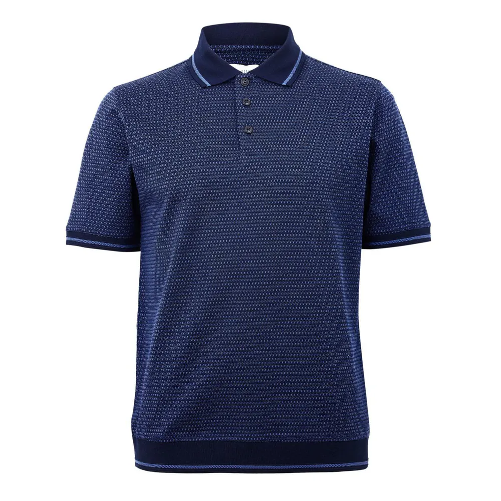 Pal Zileri Men's Pattern Short Sleeve Polo Shirt