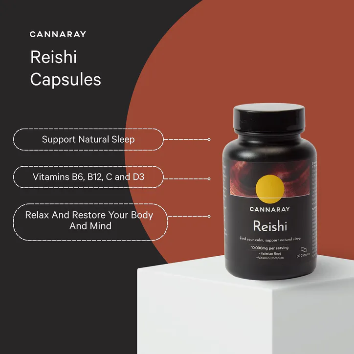 Cannaray Reishi Capsules 10,000mg 60 Capsules, additional product view 2