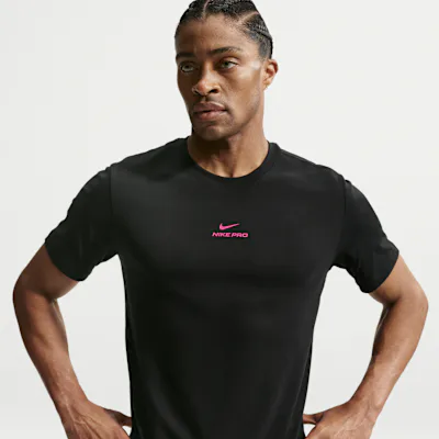 Nike Pro Men's Dri-FIT T-Shirt - Black/Hyper Pink in Black/Hyper Pink – Nike men's and unisex