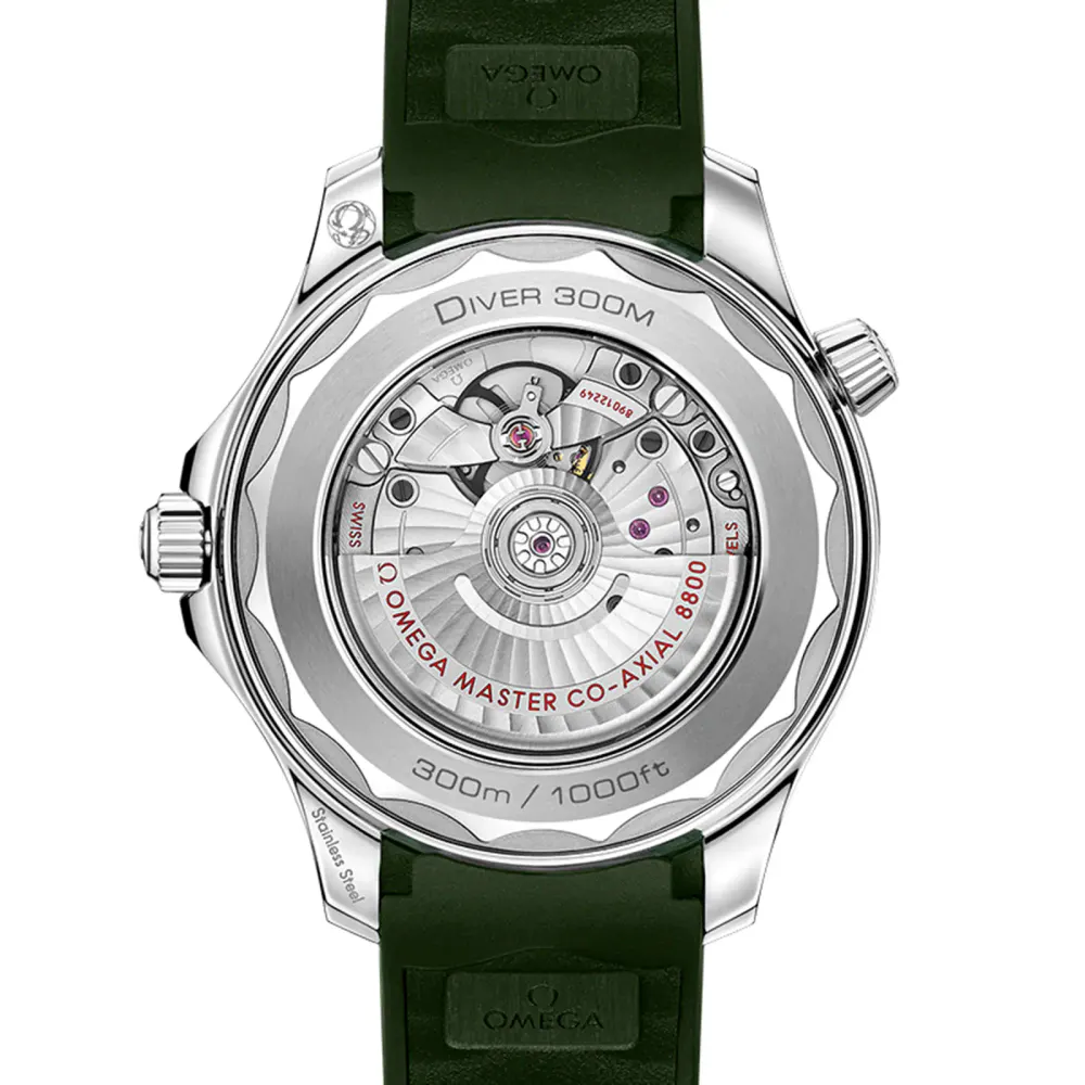 Omega Seamaster Diver 300m Co-Axial Master Chronometer 42mm Mens Watch Green detail 2