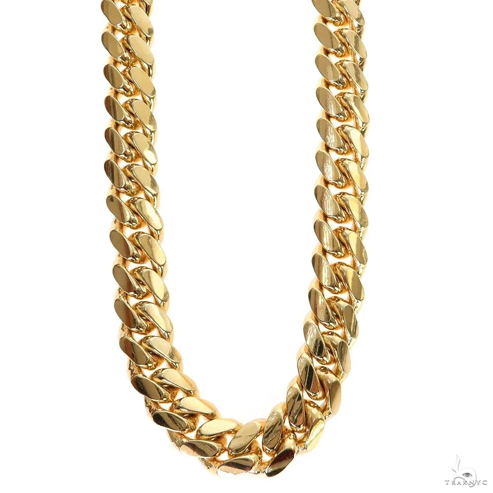 JALGAS - MIAMI CUBAN LINK 14k Yellow Gold Solid Miami Cuban Chain 20 Inches 10mm 46130 in Yellow / 20 Inches – Chain