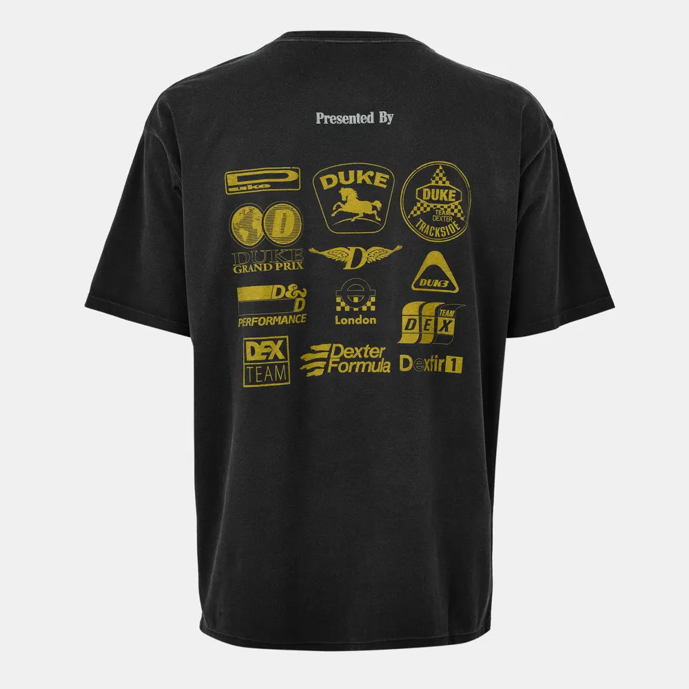 Duke and Dexter Men's Oversized T-Shirt in Black Yellow, additional product view 2