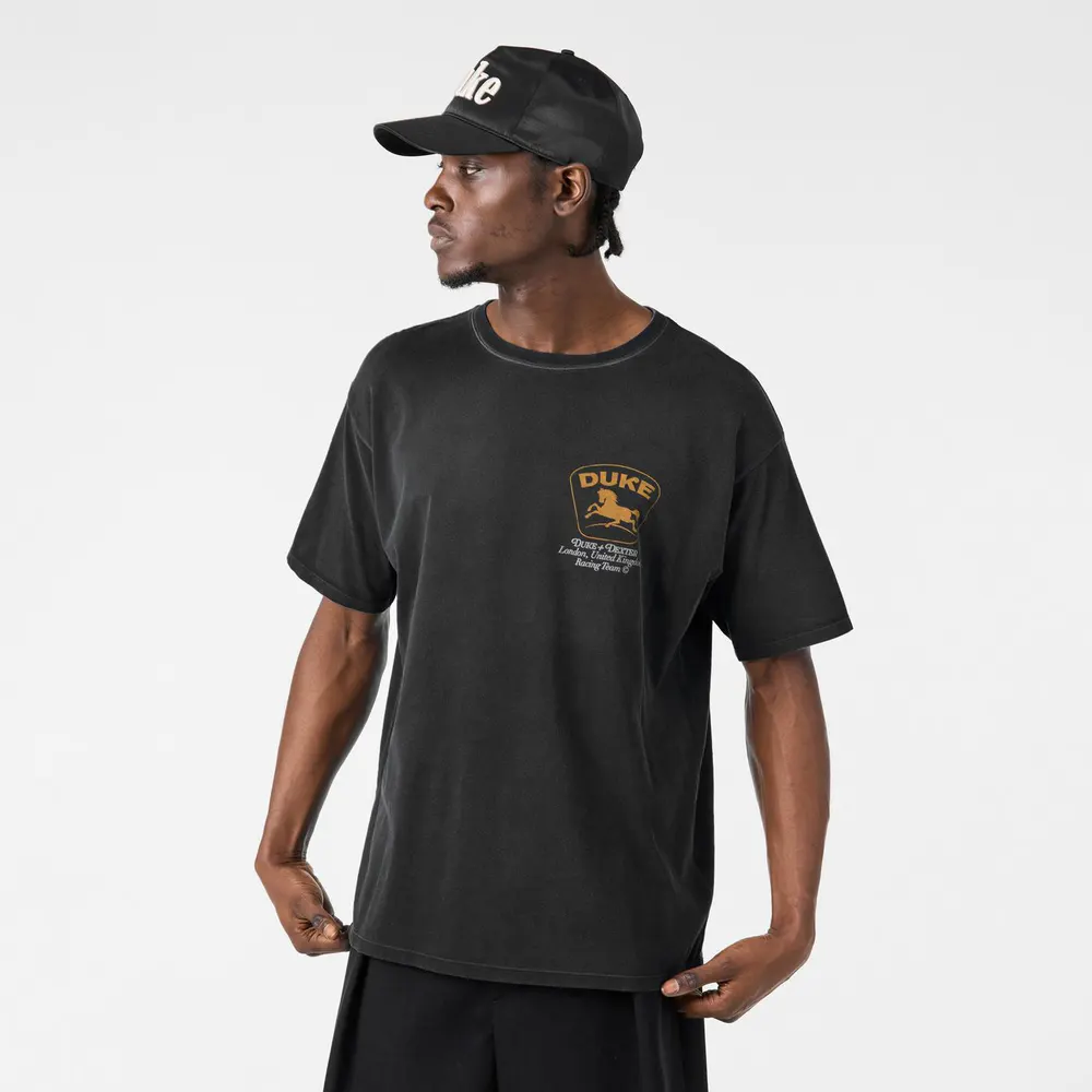 Duke and Dexter Men's Oversized T-Shirt in Black Yellow, additional product view 3