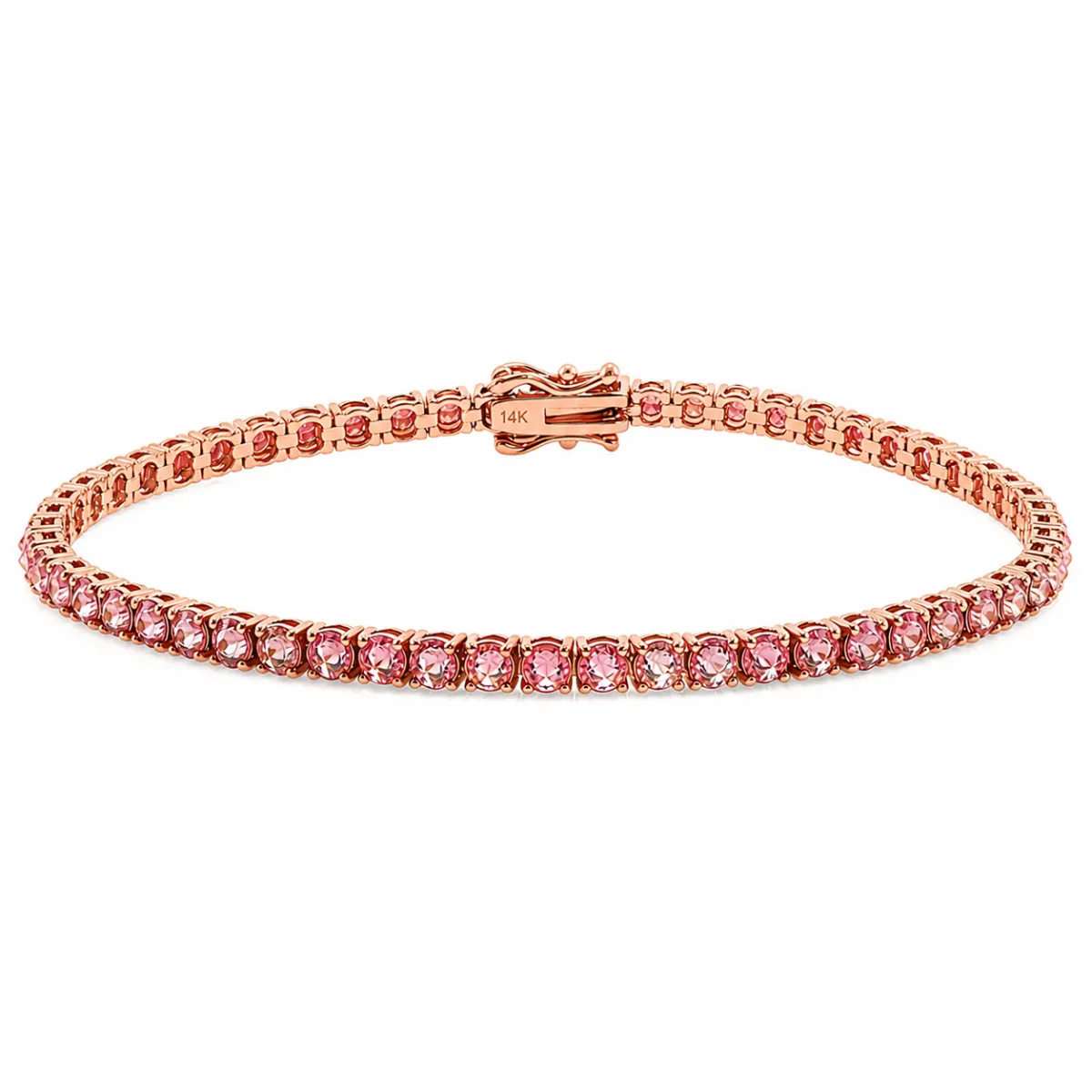 AHMED - MOON JEWELRY Upside Down Pink Diamond Tennis Bracelet 71613