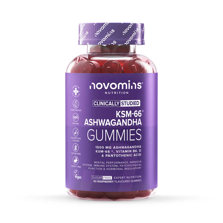 Novomins Ashwagandha Gummies Berry 60 Gummies – Vitamins & Supplements > Herbal & Licensed Remedies > Ashwagandha