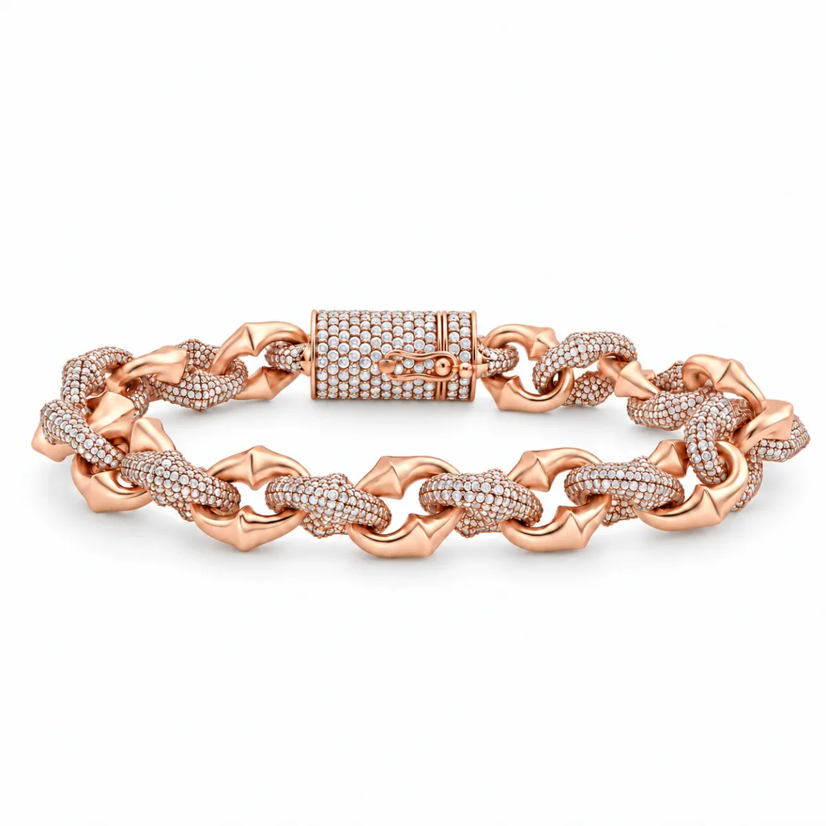 DANNY - AMERICAS DIAMONDS Alternate Diamond & Plain Rolo Link Bracelet 71812