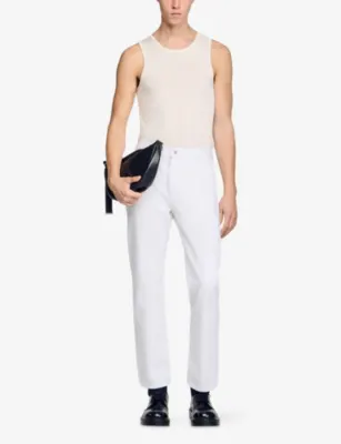 SANDRO Tapered-Leg Mid-Rise Denim Jeans detail 2