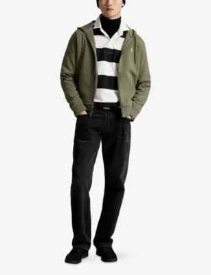 POLO RALPH LAUREN Brand-Embroidered Zip-Up Cotton-Blend Hoody detail 2