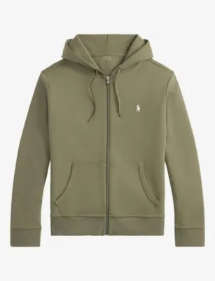 POLO RALPH LAUREN Brand-Embroidered Zip-Up Cotton-Blend Hoody
