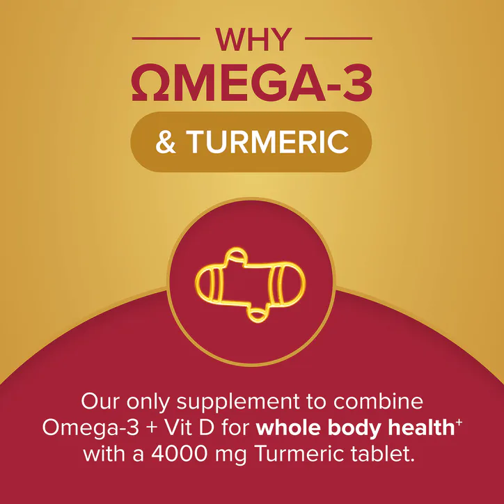 Seven Seas Omega-3 Fish Oil & Vitamin D Plus Turmeric 30 Tablets & 30 Capsules (1 Month Supply), additional product view 3