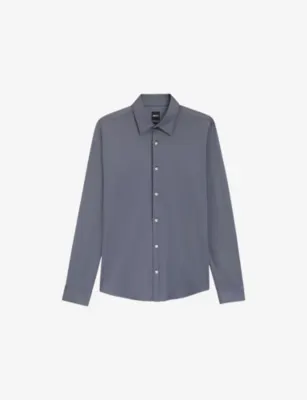 BOSS Classic-Collar Slim-Fit Stretch-Woven Shirt