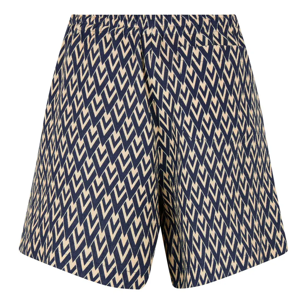 Valentino V Emblem Shorts in Navy/Cream, additional product view 2