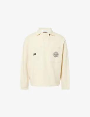 STONE ISLAND x New Balance Drill Logo-Embellished Cotton Polo Sweatshirt
