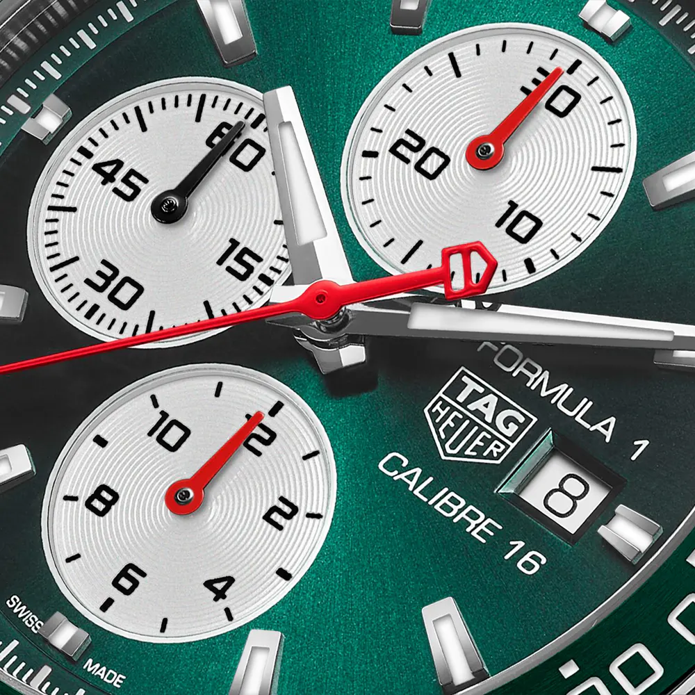 TAG Heuer Formula 1 Chronograph X Goodwood Festival of Speed Limited Edition 44mm Mens Watch Green detail 3