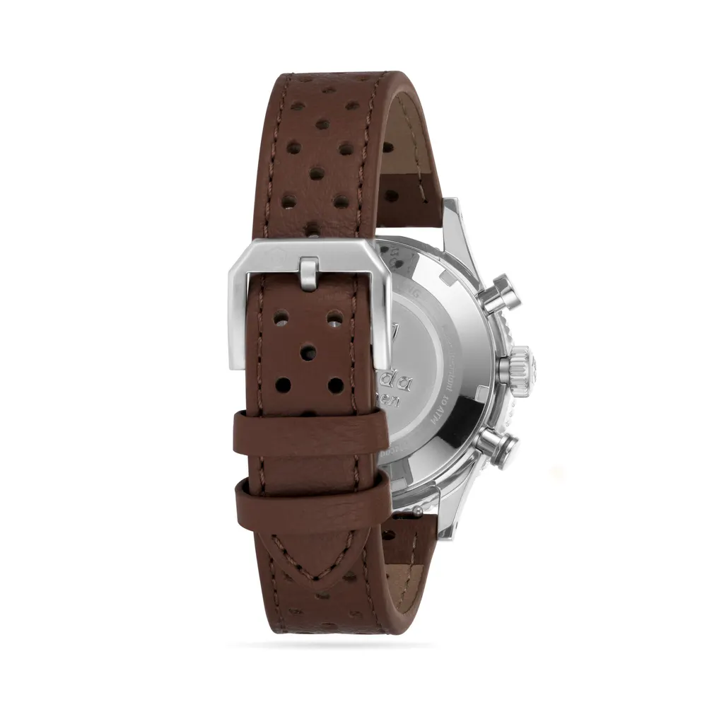 Nivada Grenchen Chronoking Mecaquartz Racing 38mm Mens Watch Silver in Silver, additional product view 3