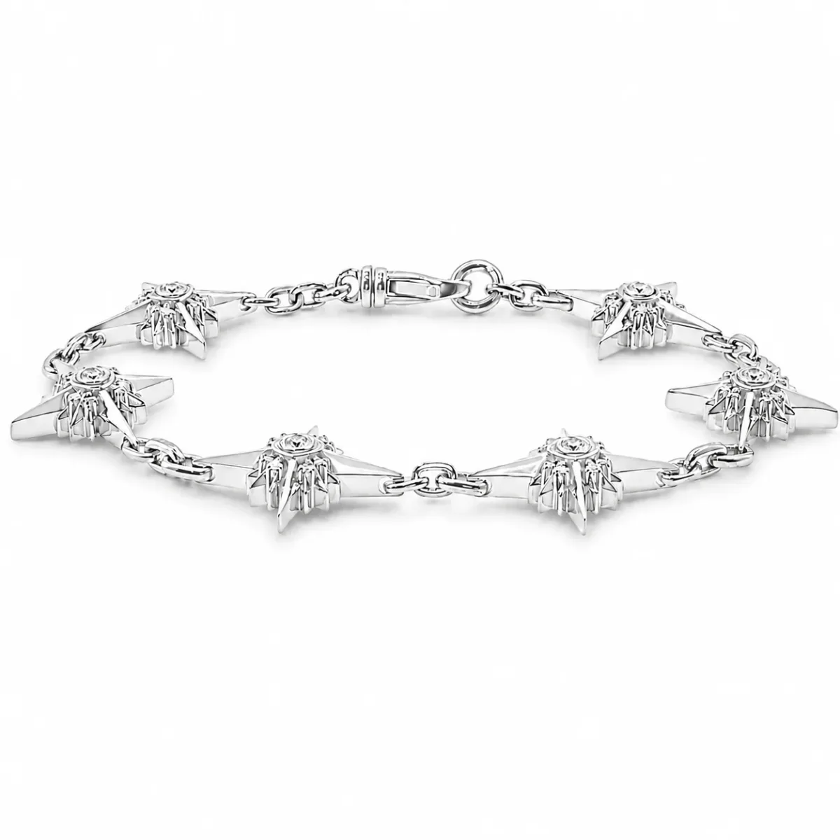 DANNY - For Him CUSTOM Mini UFO Silver Natural Diamond Bracelet 71728