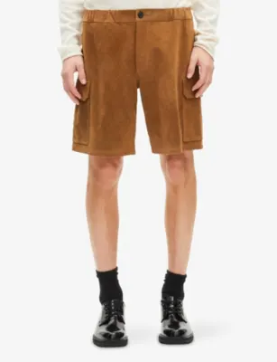 THE KOOPLES Straight-Leg Four-Pocket Suede Shorts detail 3