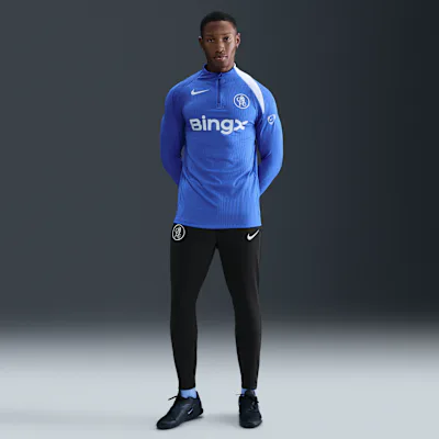 Nike Chelsea F.C. Strike Third Men's Nike Dri-FIT Total 90 Football Knit Pants - Black/Field Silver/Field Silver