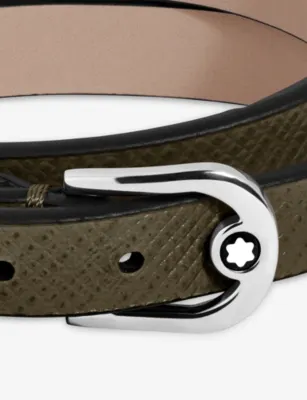 MONTBLANC Horseshoe-Buckle Leather Bracelet detail 2