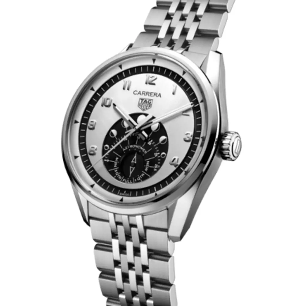 TAG Heuer Carrera Astronomer 39mm Mens Watch Silver detail 2
