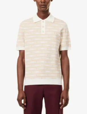 CASABLANCA Wordmark Short-Sleeve Wool Polo Shirt detail 3