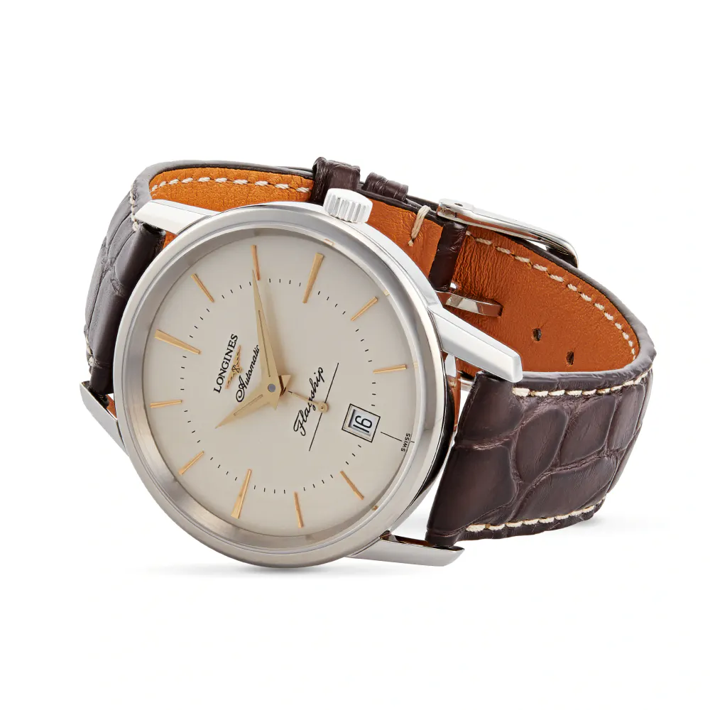 Longines Heritage Flagship 38.5mm Automatic Mens Watch in Cream, additional product view 3