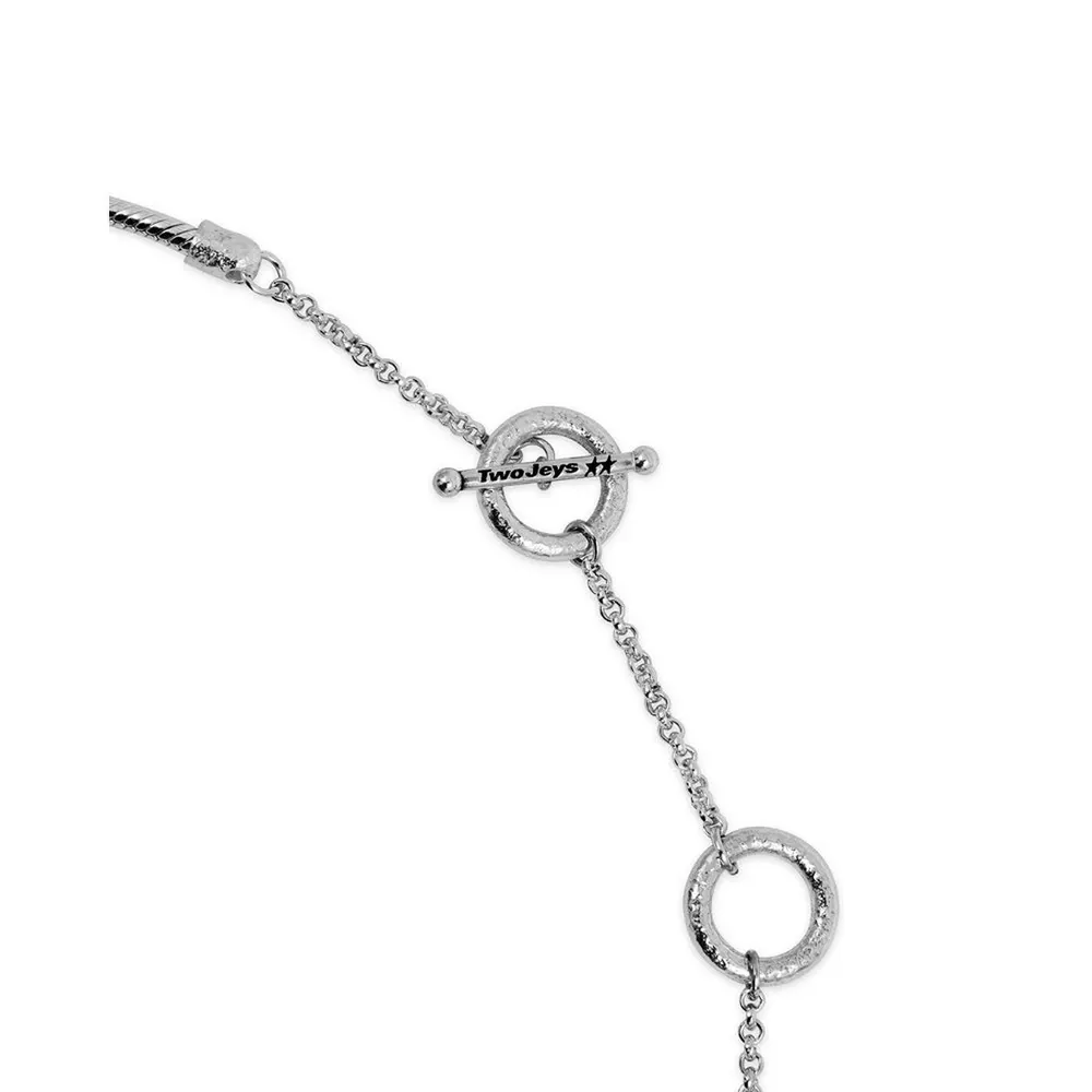 TWOJEYS Adults Icon Bali Star Chain Necklace in Silver, additional product view 3