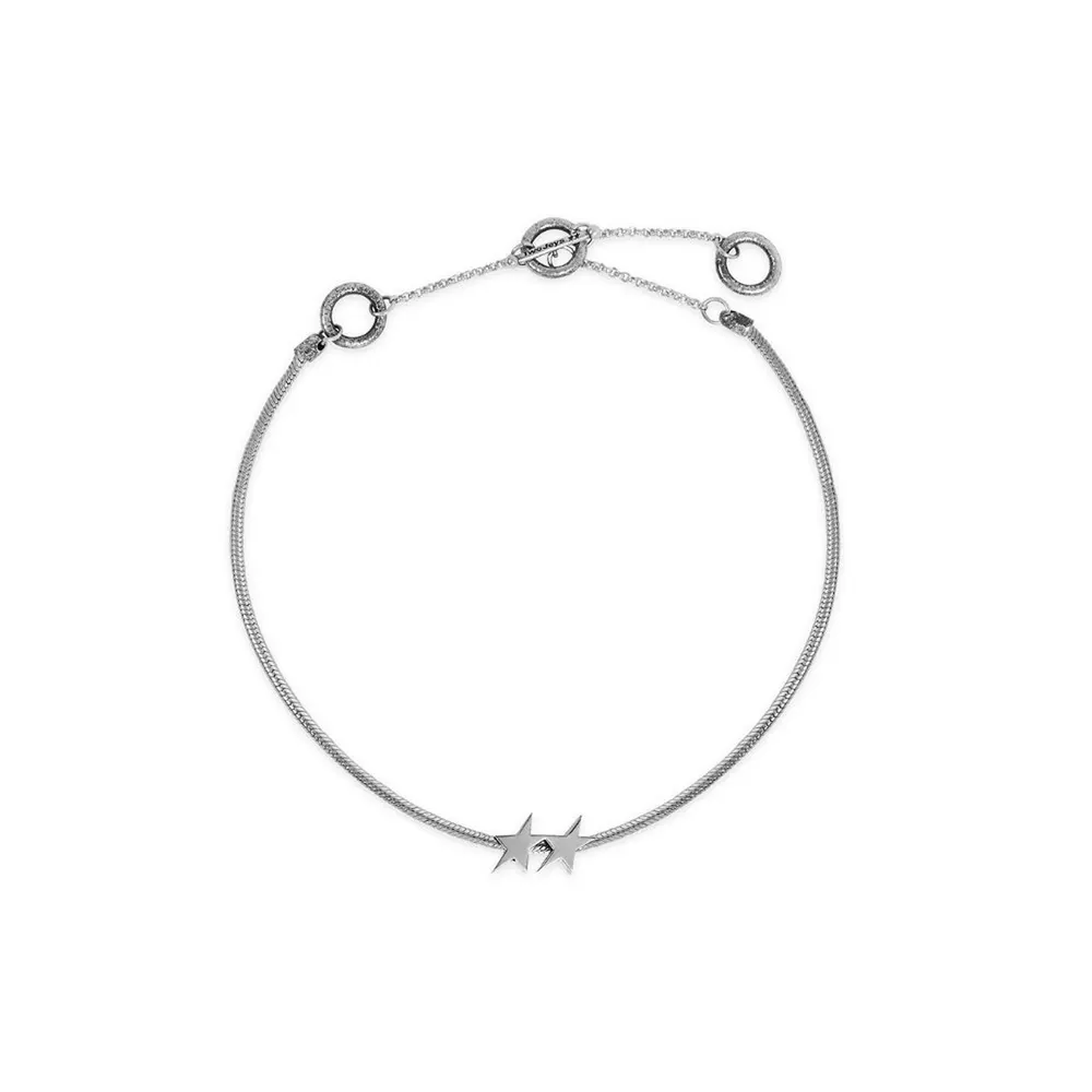 TWOJEYS Adults Icon Bali Star Chain Necklace in Silver – Accessories