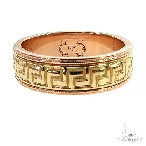 RINA - For Him CUSTOM Greek Motif Wedding Band 69127 in Rose Gold / 10 – Ring