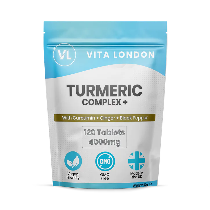 Vita London Turmeric + Ginger Curcumin Supplement 4000mg 120 Tablets