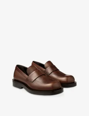JIMMY CHOO Buff Burnished Leather Loafers - EUR 43.5 / 9.5 UK MEN in MOCHA, additional product view 3