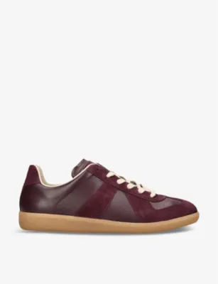 MAISON MARGIELA Replica Leather Low-Top Trainers - Dark Brown - EUR 39 / 5 UK MEN in WINE – Mens | Trainers | Lace up trainers