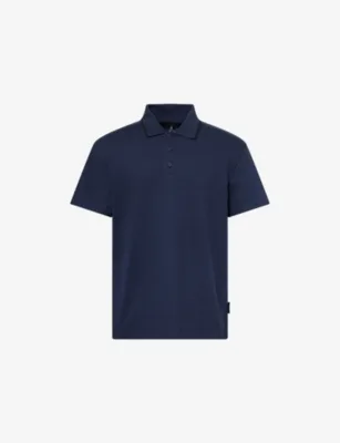 ON Courtside Ribbed-Trim Woven Polo Shirt - Midnight in Black – Mens | Tops & t-shirts | Polo shirts | Short sleeve