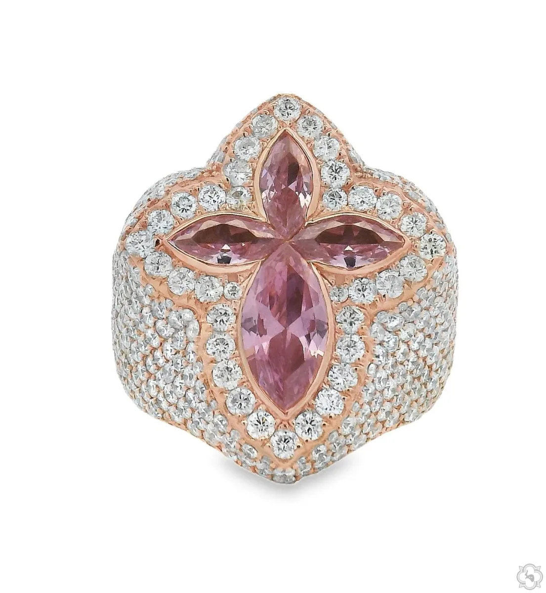 MICKY - ICEBERG Iceberg Pink Quartz Crystals Diamond Ring 70368 in Rose / 10 – Ring
