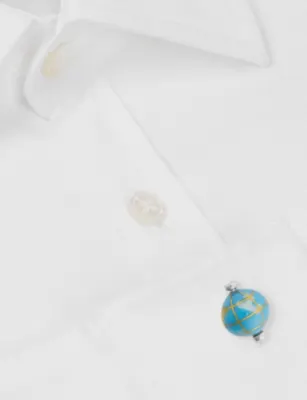 PAUL SMITH Spinning Globe Copper and Zinc Cufflinks detail 2
