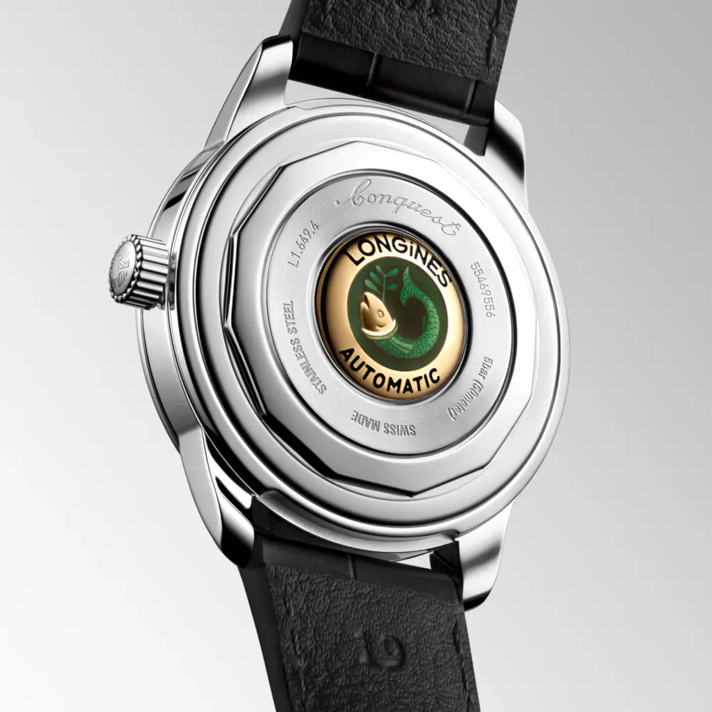 Longines Conquest Heritage 38mm Mens Watch Green detail 2
