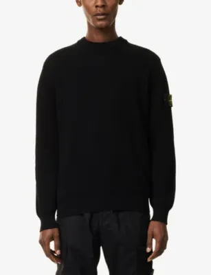 STONE ISLAND Ribbed Compass-Badge Cotton Jumper detail 3