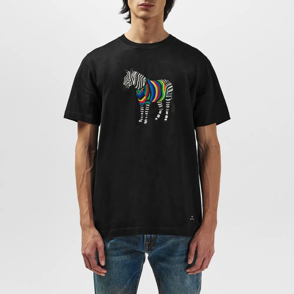 PS Paul Smith Men's Regular Fit Zebra Print T-Shirt detail 3