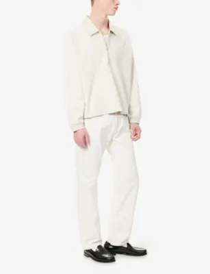 AGOLDE Darius Funnel-Neck Cotton Polo Sweatshirt detail 2