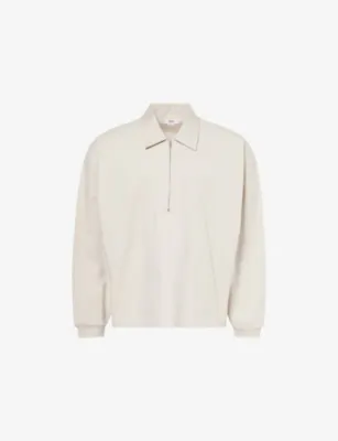 AGOLDE Darius Funnel-Neck Cotton Polo Sweatshirt