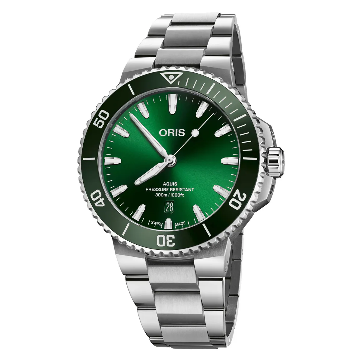 Oris Aquis Date 43.5mm Green Dial Mens Watch