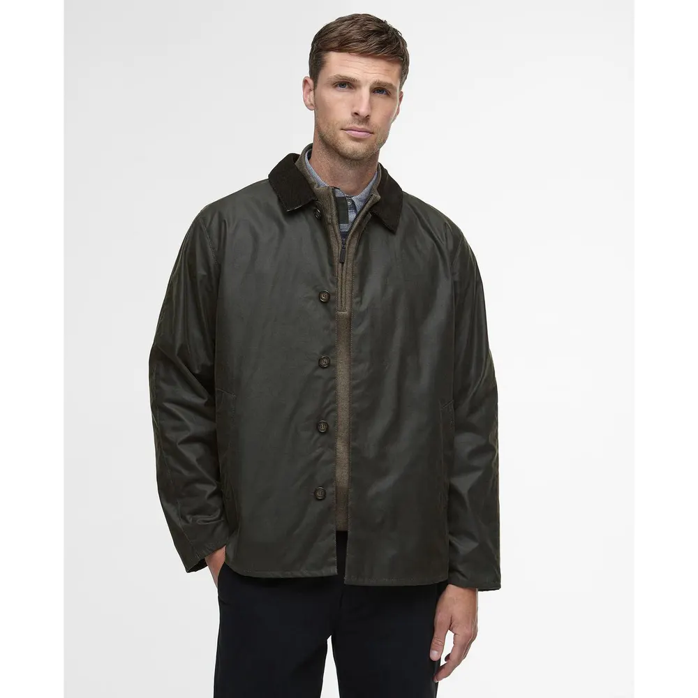 Barbour Mens Lorden Waxed Mac detail 2