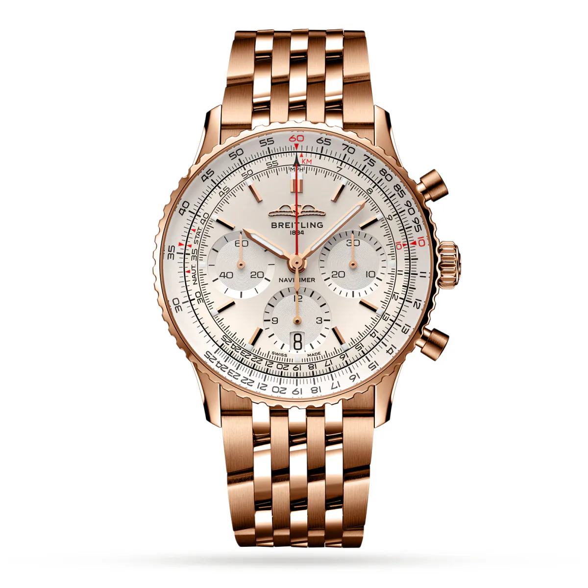 Breitling Navitimer B01 Chronograph 41 18k Red Gold Watch