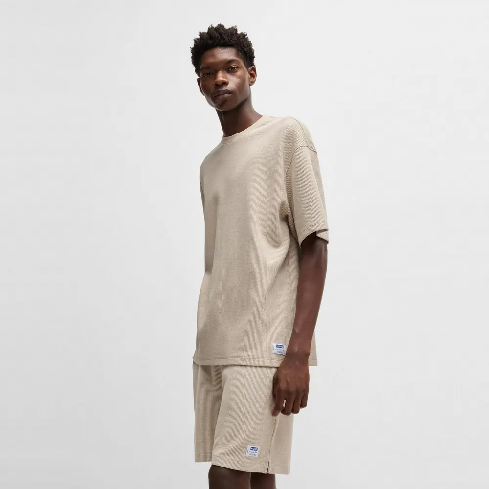 Hugo Waffle T-Shirt in White 121, additional product view 2