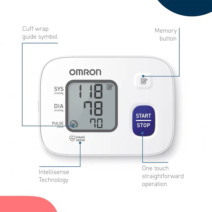 Omron Wrist Bpm (Hem-6161-E) White/Grey Rs2, additional product view 3